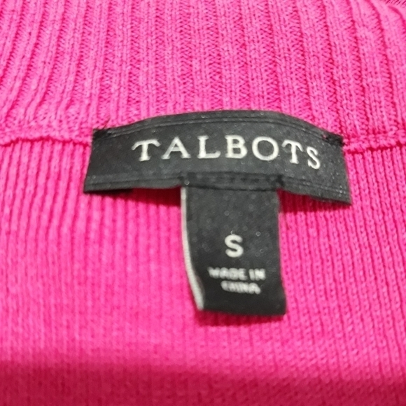 Talbots knit 3/4 sleeve fuchsia Top size small - Picture 6 of 9